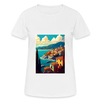 Kavala Grèce Décoration Vintage Voyage Affiche WPA - T-shirt respirant Femme - blanc - Devant - AI Model Female 172 dark (172cm)