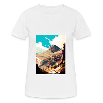 Afyonkarahisar Turkey Giftr Vintage Travel Poster - Women's Breathable T-Shirt - white - Front - AI Model Female 172 dark (172cm)