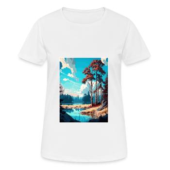 Kampinos Pologne Vintage voyage affiche WPA Souvenir - T-shirt respirant Femme - blanc - Devant - AI Model Female 172 dark (172cm)