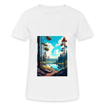 Drawa Pologne Affiche de voyage vintage WPA Souvenir - T-shirt respirant Femme - blanc - Devant - AI Model Female 172 dark (172cm)