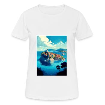 Île de Ciovo Croatie Vintage voyage affiche WPA Art - T-shirt respirant Femme - blanc - Devant - AI Model Female 172 dark (172cm)