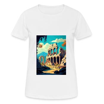 Termessos Turkey Vintage Travel Poster Souvenir - Women's Breathable T-Shirt - white - Front - AI Model Female 172 dark (172cm)