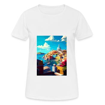 Procida Italie Décoration Vintage Voyage Affiche WPA - T-shirt respirant Femme - blanc - Devant - AI Model Female 172 dark (172cm)