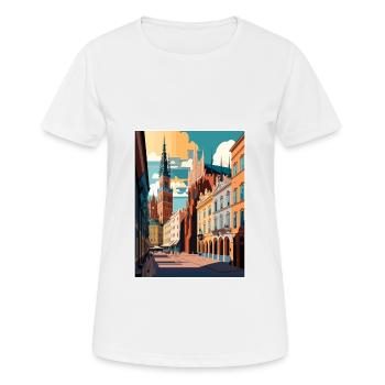 Cracovie Pologne Vintage voyage affiche WPA Souvenir - T-shirt respirant Femme - blanc - Devant - AI Model Female 172 dark (172cm)