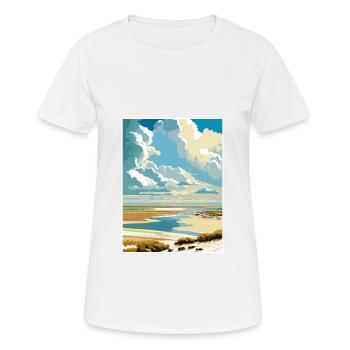 Wattenmeer Niederlande Vintage Reiseposter WPA - Frauen T-Shirt atmungsaktiv - Weiß - Vorne - AI Model Female 172 dark (172cm)