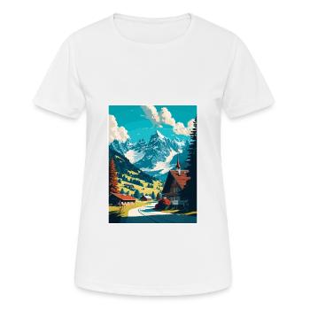 Gstaad Suisse Vintage Voyage Poster Souvenir - T-shirt respirant Femme - blanc - Devant - AI Model Female 172 dark (172cm)