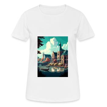 Zwolle Pays-Bas Vintage voyage affiche Souvenir - T-shirt respirant Femme - blanc - Devant - AI Model Female 172 dark (172cm)