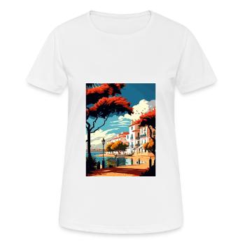 Tavira Portugal Vintage Reiseposter WPA Souvenir - Frauen T-Shirt atmungsaktiv - Weiß - Vorne - AI Model Female 172 dark (172cm)