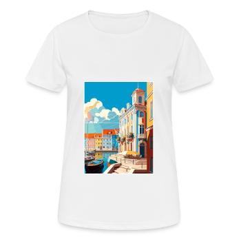 Aveiro Portugal Vintage voyage affiche WPA Souvenir - T-shirt respirant Femme - blanc - Devant - AI Model Female 172 dark (172cm)