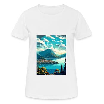 Lugano Suisse Vintage voyage affiche Souvenir - T-shirt respirant Femme - blanc - Devant - AI Model Female 172 dark (172cm)