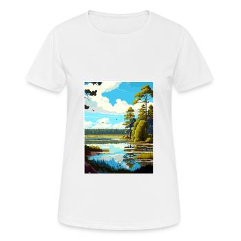 Hoge Kempen Belgium Vintage Travel Poster Souvenir - Women's Breathable T-Shirt - white - Front - AI Model Female 172 dark (172cm)