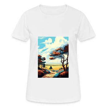 Hoge Veluwe Niederlande Vintage Reiseposter WPA - Frauen T-Shirt atmungsaktiv - Weiß - Vorne - AI Model Female 172 dark (172cm)