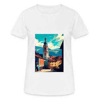 Feldkirch Autriche Vintage voyage affiche Souvenir - T-shirt respirant Femme - blanc - Devant - AI Model Female 172 dark (172cm)