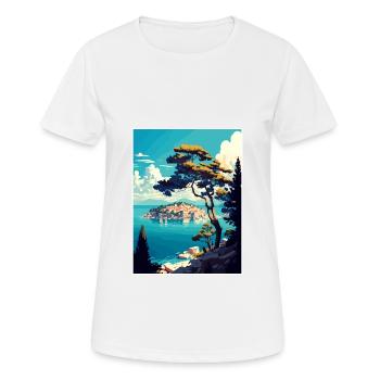 Vis Island Croatia Vintage Travel Poster Souvenir - Women's Breathable T-Shirt - white - Front - AI Model Female 172 dark (172cm)