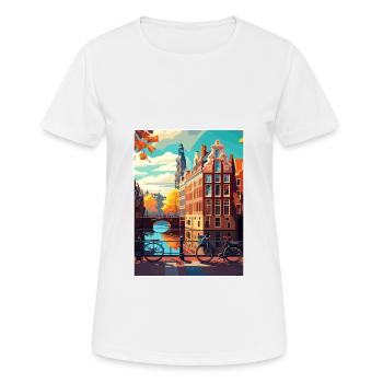 Amsterdam Netherlands Vintage Travel Poster WPA - Women's Breathable T-Shirt - white - Front - AI Model Female 172 dark (172cm)