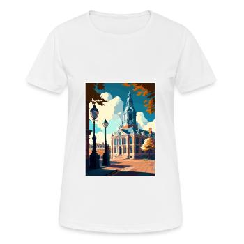 Breda Niederlande Vintage Reiseposter Souvenir - Frauen T-Shirt atmungsaktiv - Weiß - Vorne - AI Model Female 172 dark (172cm)