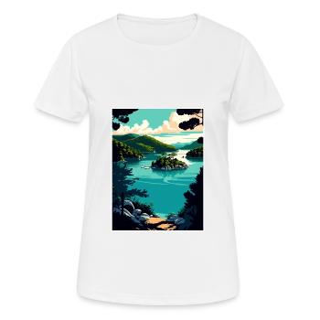 Mljet Nationalpark Kroatien Vintage Reiseposter - Frauen T-Shirt atmungsaktiv - Weiß - Vorne - AI Model Female 172 dark (172cm)