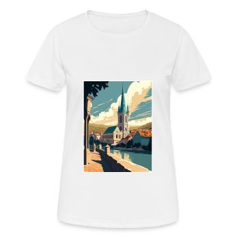 Krems An der Donau Österreich Vintage Reiseposter - Frauen T-Shirt atmungsaktiv - Weiß - Vorne - AI Model Female 172 dark (172cm)