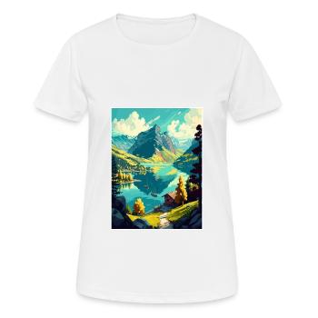 Wolfgangsee Autriche Vintage voyage affiche Souvenir - T-shirt respirant Femme - blanc - Devant - AI Model Female 172 dark (172cm)