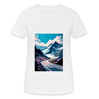 Mountain Grossglockner Austria Travel Poster - Women's Breathable T-Shirt - white - Front - AI Model Female 172 dark (172cm)