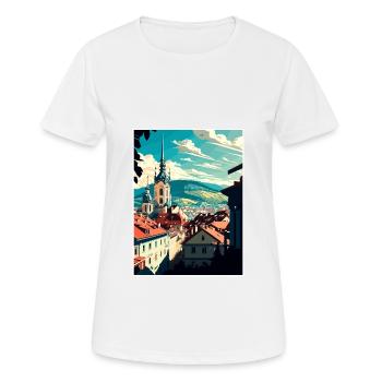 Graz Austria Vintage Travel Poster WPA Souvenir - Women's Breathable T-Shirt - white - Front - AI Model Female 172 dark (172cm)
