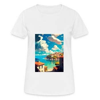 Vis Island Croatia Vintage Travel Poster Souvenir - Women's Breathable T-Shirt - white - Front - AI Model Female 172 dark (172cm)