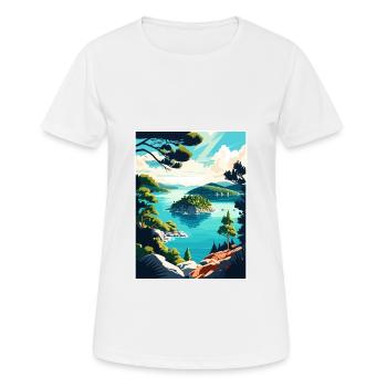Mljet Nationalpark Kroatien Vintage Reiseposter - Frauen T-Shirt atmungsaktiv - Weiß - Vorne - AI Model Female 172 dark (172cm)