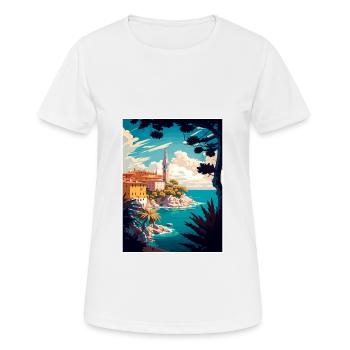 Rovinj Kroatien Vintage Reiseposter WPA Souvenir - Frauen T-Shirt atmungsaktiv - Weiß - Vorne - AI Model Female 172 dark (172cm)