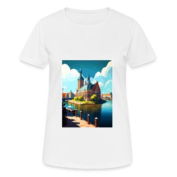 Szczecin Pologne Vintage voyage affiche WPA Souvenir - T-shirt respirant Femme - blanc - Devant - AI Model Female 172 dark (172cm)