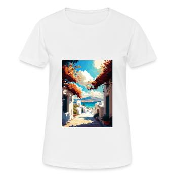 Naxos Greece Decoration Vintage Travel Poster WPA - Women's Breathable T-Shirt - white - Front - AI Model Female 172 dark (172cm)