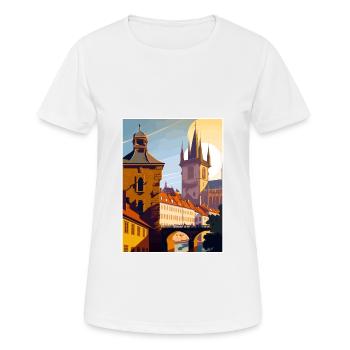 Prague Czech Republic Vintage Travel Poster WPA - Women's Breathable T-Shirt - white - Front - AI Model Female 172 dark (172cm)