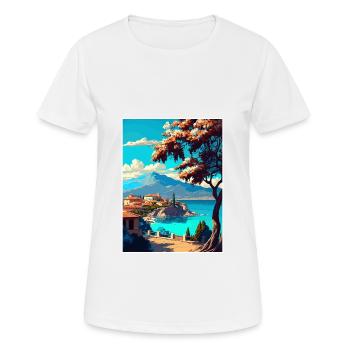 Kalamata Grèce Décoration Affiche de voyage vintage - T-shirt respirant Femme - blanc - Devant - AI Model Female 172 dark (172cm)