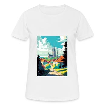 Tabor République tchèque Vintage voyage affiche WPA Art - T-shirt respirant Femme - blanc - Devant - AI Model Female 172 dark (172cm)