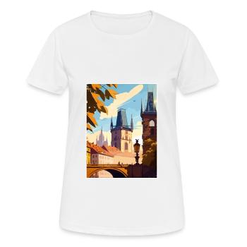 Prague Czech Republic Vintage Travel Poster WPA - Women's Breathable T-Shirt - white - Front - AI Model Female 172 dark (172cm)