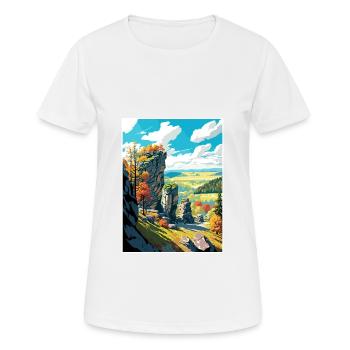 Mährischer Karst Tschechien Reiseplakat - Frauen T-Shirt atmungsaktiv - Weiß - Vorne - AI Model Female 172 dark (172cm)