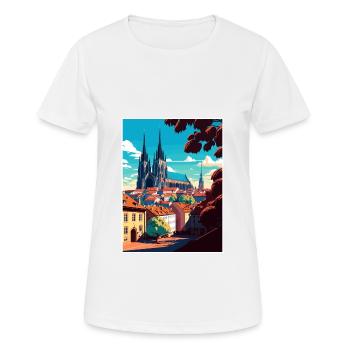Brno République tchèque Vintage voyage affiche Souvenir - T-shirt respirant Femme - blanc - Devant - AI Model Female 172 dark (172cm)