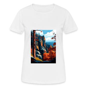 Bohême Suisse République tchèque Affiche de voyage - T-shirt respirant Femme - blanc - Devant - AI Model Female 172 dark (172cm)