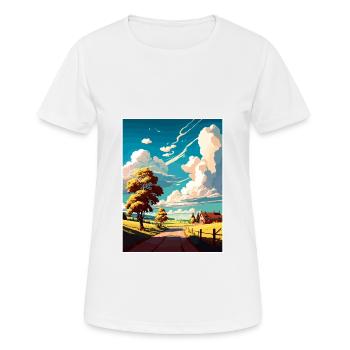 Skane Suède Affiche de voyage vintage WPA Souvenir - T-shirt respirant Femme - blanc - Devant - AI Model Female 172 dark (172cm)
