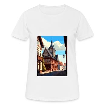 Weimar Germany Vintage Travel Poster WPA Souvenir - Women's Breathable T-Shirt - white - Front - AI Model Female 172 dark (172cm)