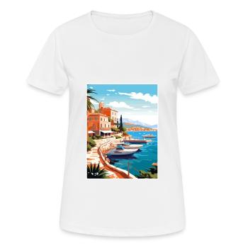Cote D Azur Frankreich Vintage Reiseposter Souvenir - Frauen T-Shirt atmungsaktiv - Weiß - Vorne - AI Model Female 172 dark (172cm)