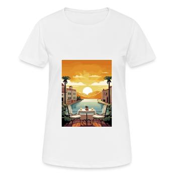Malaga Espagne Vintage voyage affiche WPA Souvenir - T-shirt respirant Femme - blanc - Devant - AI Model Female 172 dark (172cm)