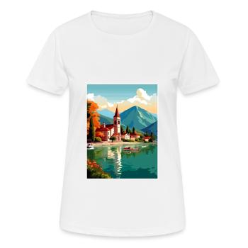 Lake Annecy Vintage Travel Poster WPA Souvenir - Women's Breathable T-Shirt - white - Front - AI Model Female 172 dark (172cm)