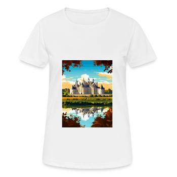 Vallée de la Loire France Vintage voyage affiche Souvenir - T-shirt respirant Femme - blanc - Devant - AI Model Female 172 dark (172cm)