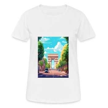 Arc De Triomphe France Paris Vintage Affiche De Voyage - T-shirt respirant Femme - blanc - Devant - AI Model Female 172 dark (172cm)