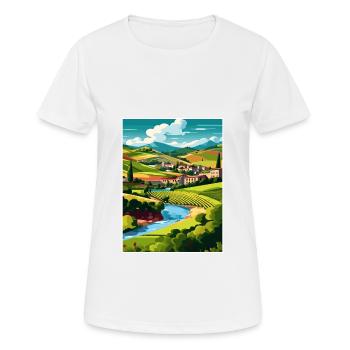 Vallée du Douro Portugal Vintage Travel Poster WPA - T-shirt respirant Femme - blanc - Devant - AI Model Female 172 dark (172cm)