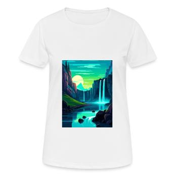 Aurora Borealis Island Vintage Reiseposter WPA - Frauen T-Shirt atmungsaktiv - Weiß - Vorne - AI Model Female 172 dark (172cm)