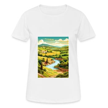 Vallée du Douro Portugal Vintage Travel Poster WPA - T-shirt respirant Femme - blanc - Devant - AI Model Female 172 dark (172cm)