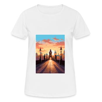 Prague Czech Republic Vintage Travel Poster WPA - Women's Breathable T-Shirt - white - Front - AI Model Female 172 dark (172cm)