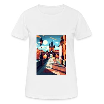 Prague Czech Republic Vintage Travel Poster WPA - Women's Breathable T-Shirt - white - Front - AI Model Female 172 dark (172cm)