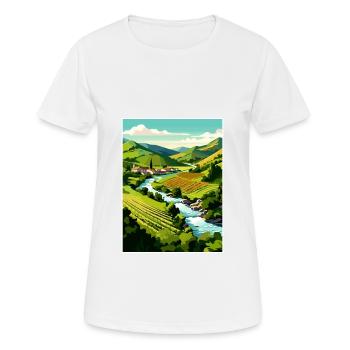 Vallée du Douro Portugal Vintage Travel Poster WPA - T-shirt respirant Femme - blanc - Devant - AI Model Female 172 dark (172cm)